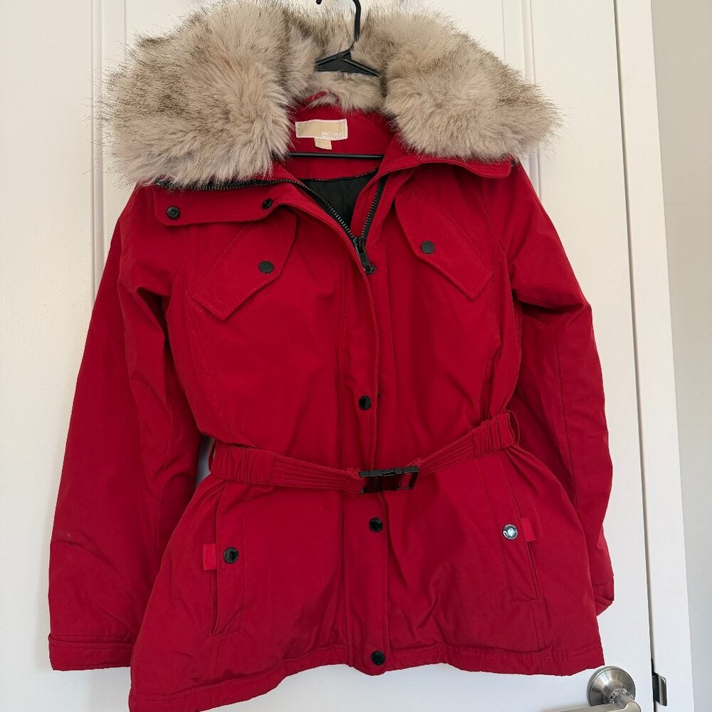 MICHAEL KORS WINTER COAT W/ FUR TRIM  ✨ Size M ✨ - Picture 2 of 13